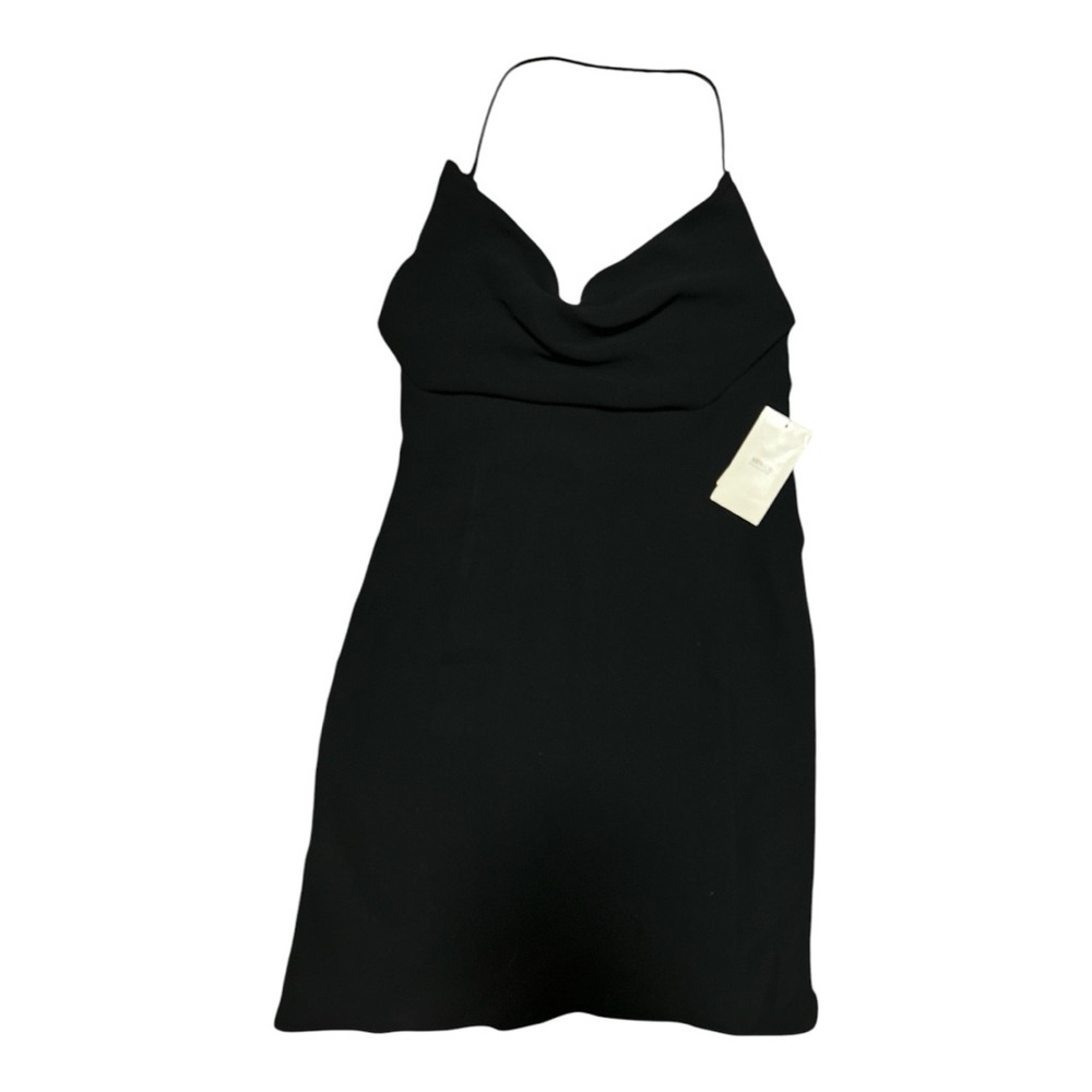 Armani Collezioni NWT 100% silk black cowl with halter strap neck cocktail dress - Picture 8 of 14